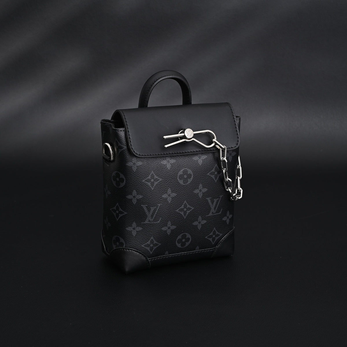 Louis Vuitton Soft Trunk Messenger – Monogram Eclipse Canvas with Silver Chain