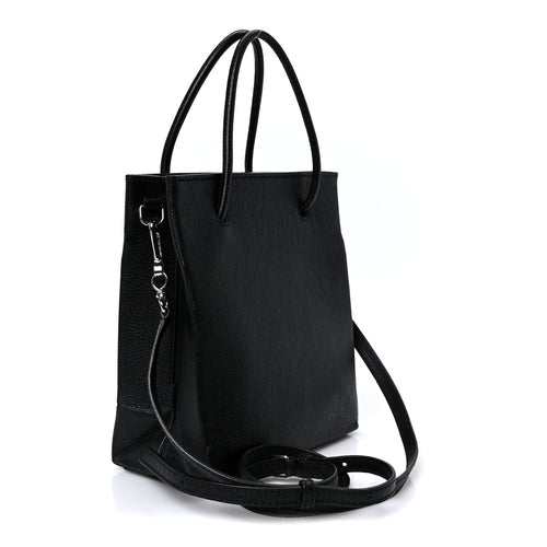 Calfskin Logo XXS Shopping Tote Black