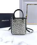Prada Satin Tote Bag with Crystals